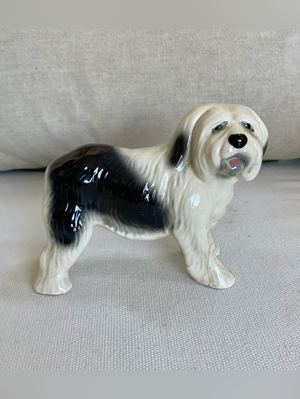 Vtg Ceramic Old English Sheepdog Dog Figurine Made in England 5”